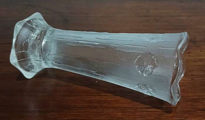 Vintage Italian Frosted Glass Bud Vase | Rock Crystal Look