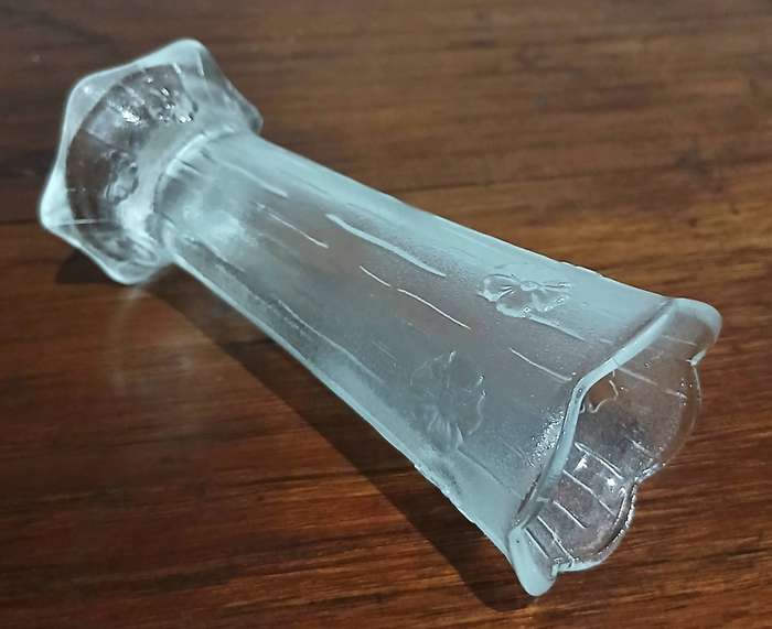 Vintage Italian Frosted Glass Bud Vase | Rock Crystal Look
