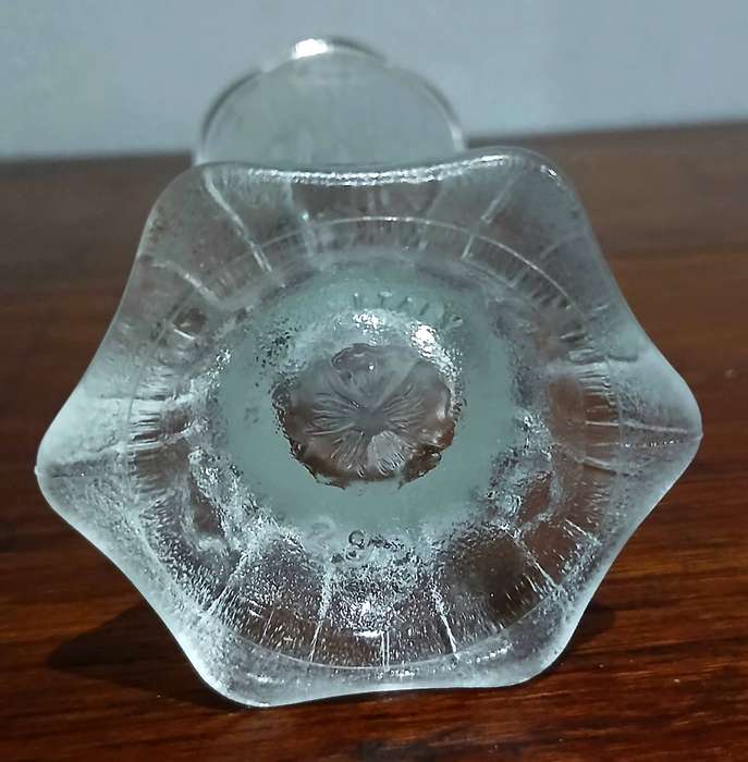 Vintage Italian Frosted Glass Bud Vase | Rock Crystal Look
