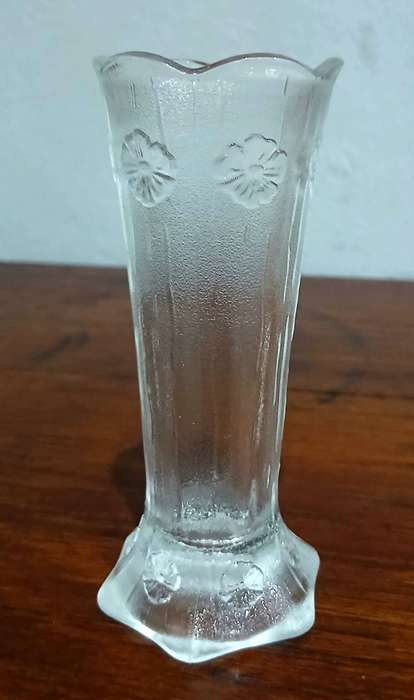 Vintage Italian Frosted Glass Bud Vase | Rock Crystal Look