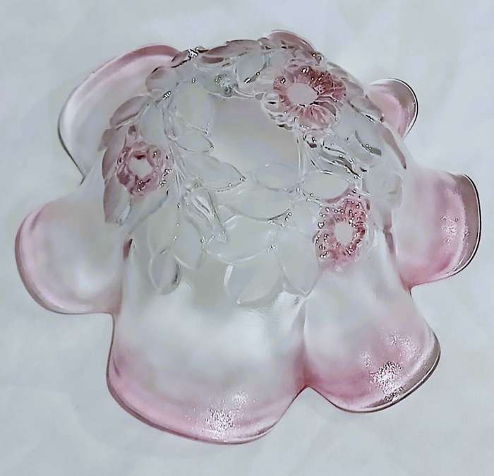 Vintage Mikasa Rosella Frosted Glass Bowl | Ruffled Edge with Floral Design