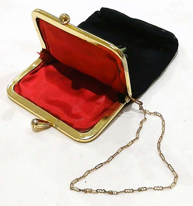 Vintage Petit Point Coin Purse | Floral Embroidery with Wrist Chain
