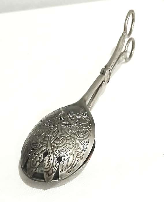 Vintage Silver-Tone Bird Claw Serving Tongs | EP Zinc | Ornate Handles | 23cm Length