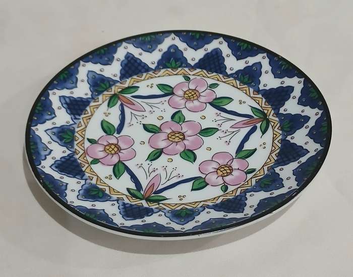 Vintage Spanish Hand-Painted Wall Plate | Mid-Century Floral Design
