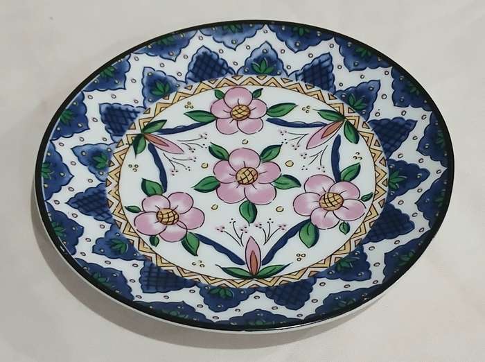 Vintage Spanish Hand-Painted Wall Plate | Mid-Century Floral Design