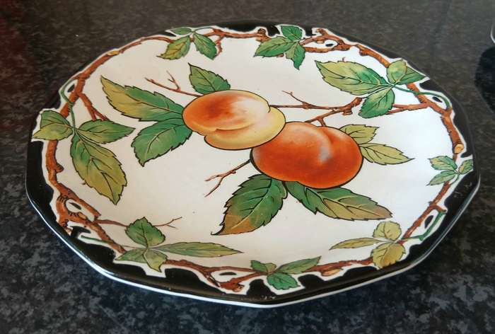 Vintage Wedgwood Peach Pattern Plates | Pair of 22.2cm Octagonal Dinner Plates
