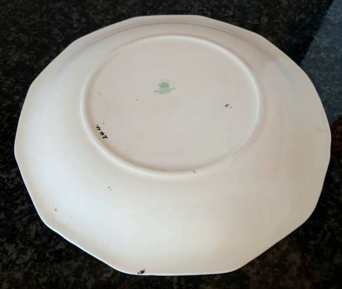 Vintage Wedgwood Peach Pattern Plates | Pair of 22.2cm Octagonal Dinner Plates