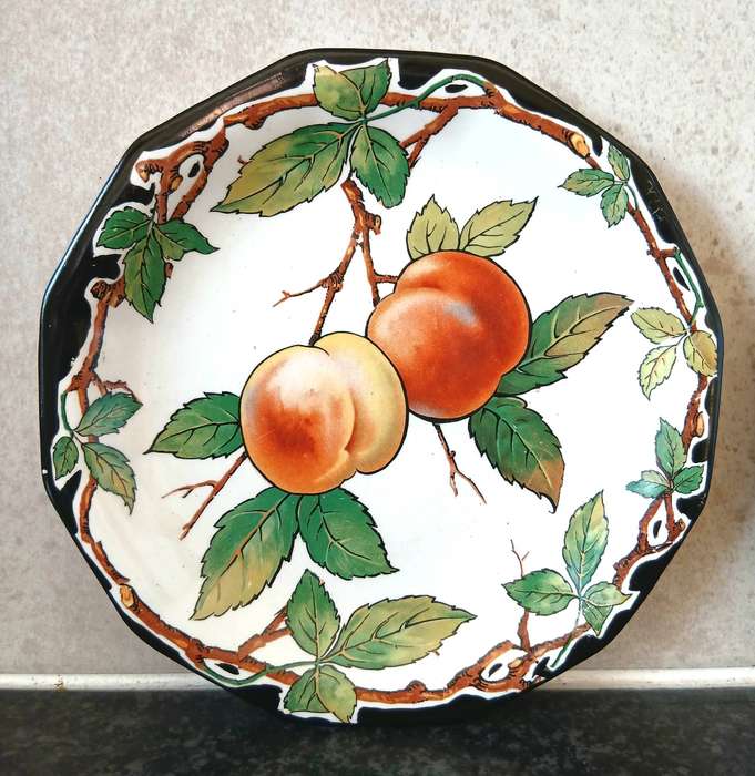 Vintage Wedgwood Peach Pattern Plates | Pair of 22.2cm Octagonal Dinner Plates