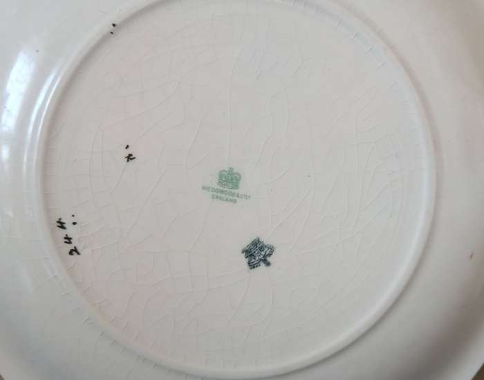 Vintage Wedgwood Peach Pattern Plates | Pair of 22.2cm Octagonal Dinner Plates