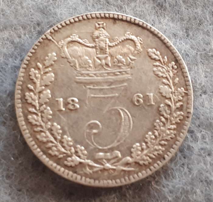 1861 GREAT BRITAIN THREEPENCE