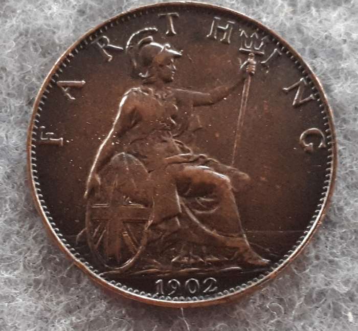 1902 GREAT BRITAIN FARTHING : HIGHER GRADE