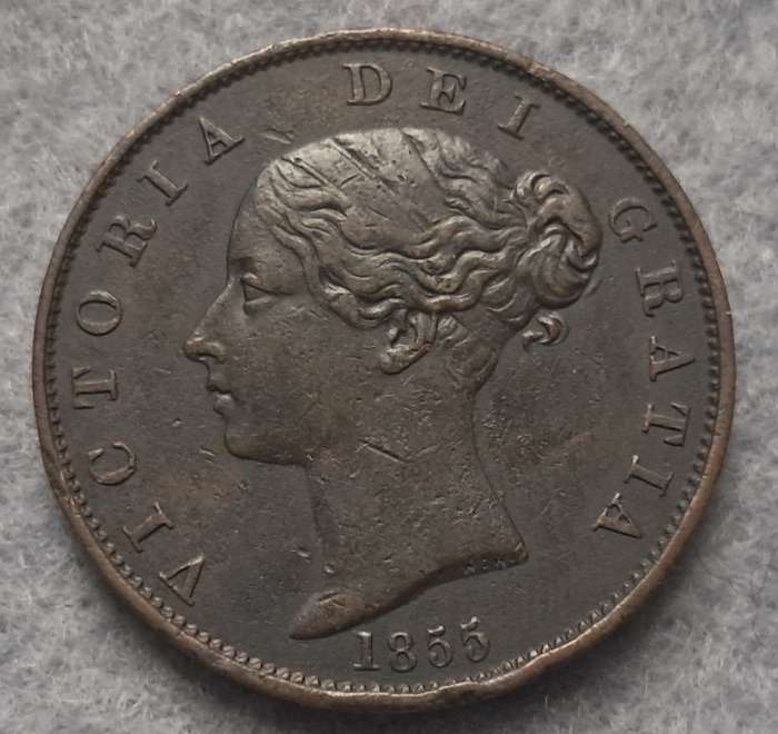 1855 GREAT BRITAIN HALF PENNY