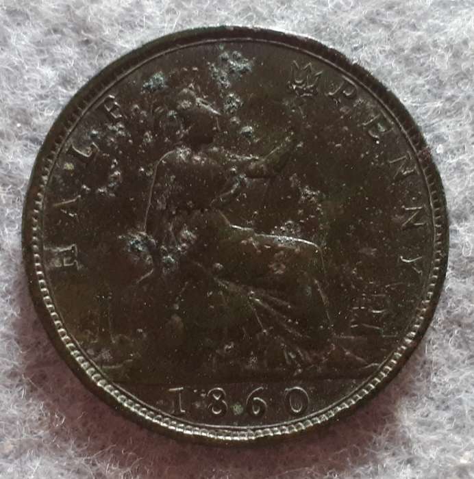 1860 GREAT BRITIAN HALF PENNY