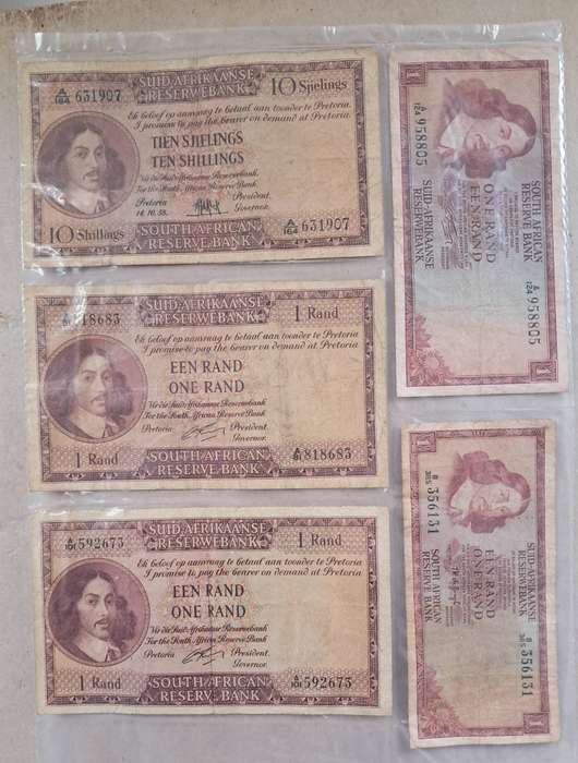 5 X SOUTH AFRICA ONE RANDS