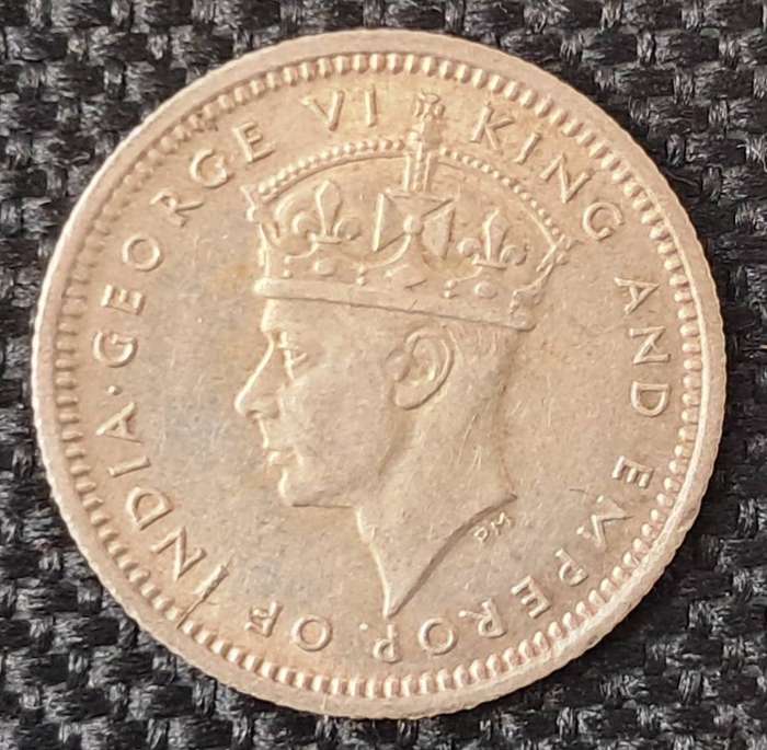 1945 MALAYA : COMM. OF CURRENCY 5 CENT : HIGH GRADE : SILVER