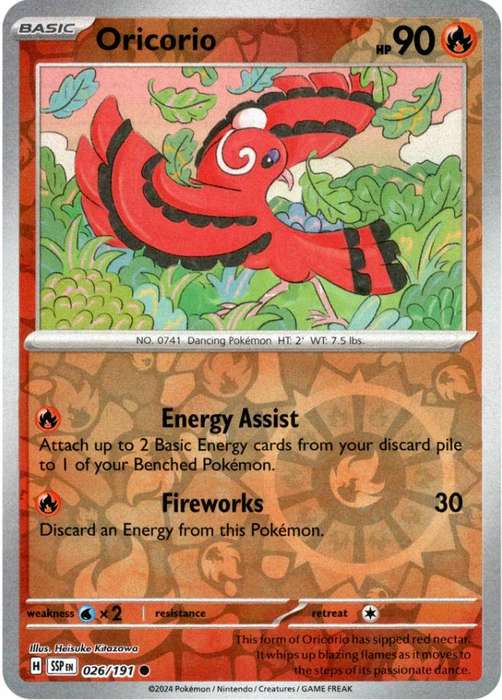 Pokemon Trading Card Game - Oricorio [Reverse Holo] #26 Pokemon Surging Sparks