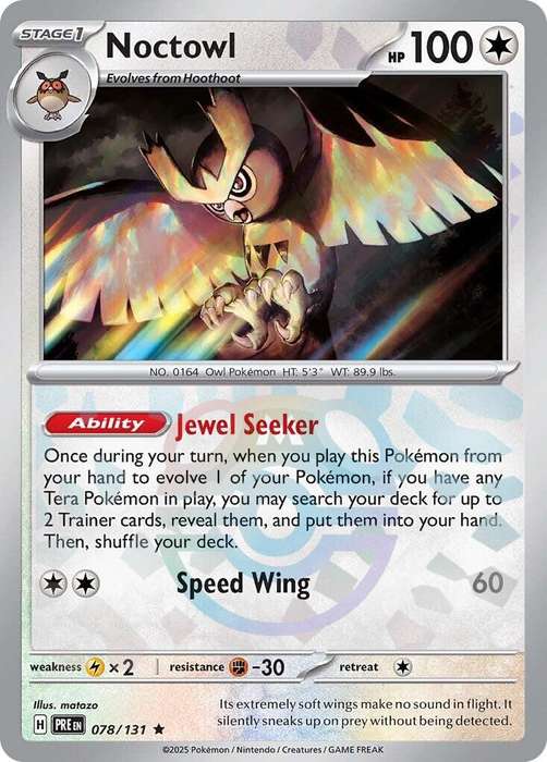 Pokemon Trading Card Game -  Noctowl [Master Ball] #78 Pokemon Prismatic Evolutions