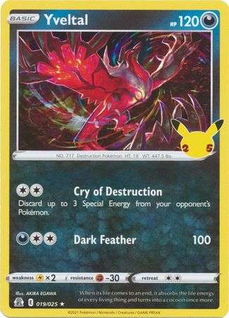 Pokemon Trading Card Game - Yveltal - 19/25 - Holo Rare Celebrations