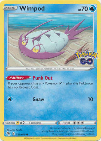 Pokemon Trading Card Game - Wimpod - 025/078 - Common Pokemon Go