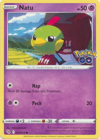 Pokemon Trading Card Game - Natu - 032/078 - Common Pokemon Go