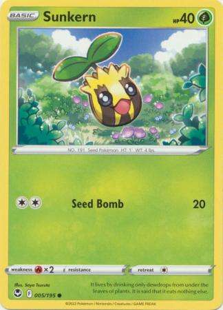 Pokemon Trading Card Game - Sunkern - 005/195 - Common Sword & Shield: Silver Tempest