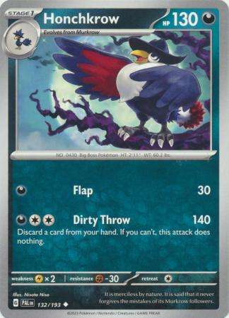 Pokemon Trading Card Game - Honchkrow - 132/193 - Uncommon Scarlet & Violet: Paldea Evolved