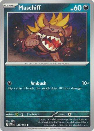 Pokemon Trading Card Game - Maschiff - 141/193 - Common Scarlet & Violet: Paldea Evolved