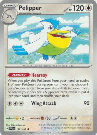 Pokemon Trading Card Game - Pelipper - 159/193 - Uncommon Scarlet & Violet: Paldea Evolved