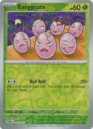 Pokemon Trading Card Game - Exeggcute - 102/165 - Common Reverse Holo Scarlet & Violet 151