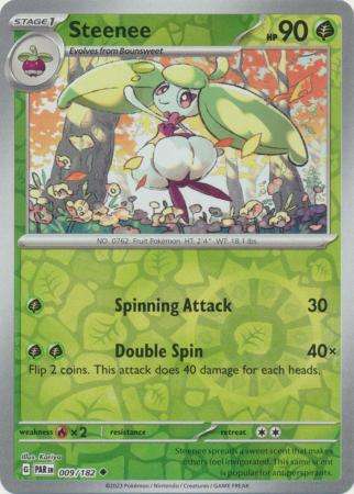 Pokemon Trading Card Game - Steenee - 009/182 - Uncommon Reverse Holo Scarlet & Violet: Paradox Rift