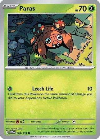 Pokemon Trading Card Game - Paras - 004/159 - Common - Journey together