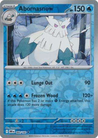 Pokemon Trading Card Game - Abomasnow - 060/182 - Reverse Holo - Destined Rivals