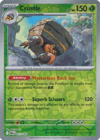 Pokemon Trading Card Game - Crustle - 012/182 - Reverse Holo - Destined Rivals