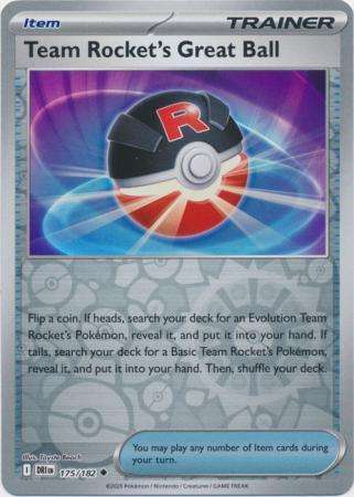 Pokemon Trading Card Game - Team Rocket's Great Ball - 175/182 - Reverse Holo - Destined Rivals