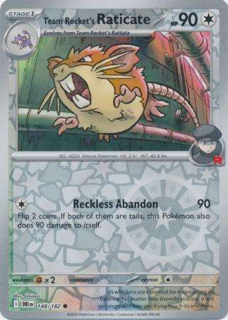 Pokemon Trading Card Game - Team Rocket's Raticate - 148/182 - Reverse Holo - Destined Rivals