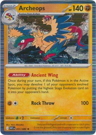 Pokemon Trading Card Game - Archeops - 051/086 - Holo Rare Scarlet & Violet: White Flare