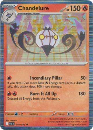 Pokemon Trading Card Game - Chandelure - 018/086 - Holo Rare Scarlet & Violet: White Flare