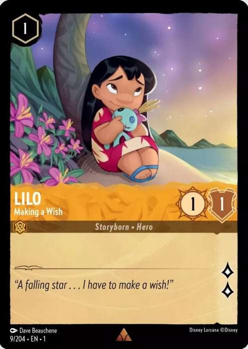 Disney Lorcana Trading Card Game - Rare - Lilo - Making a Wish - The First Chapter (1)