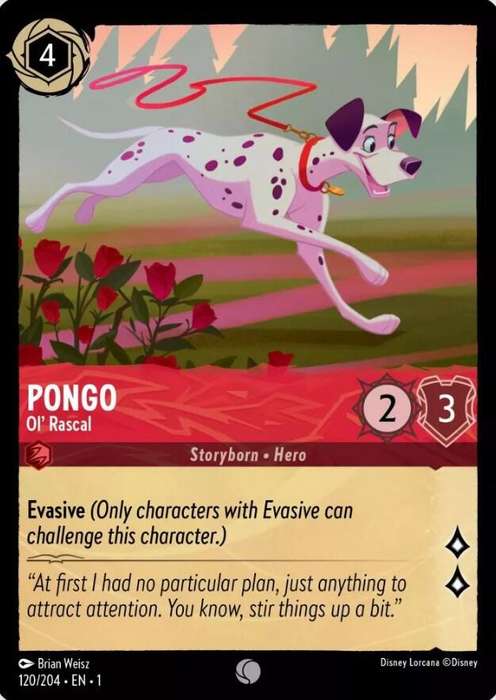 Disney Lorcana Trading Card Game - Pongo - Ol' Rascal - The First Chapter (1)
