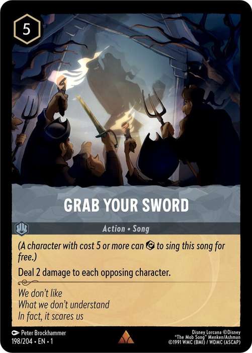 Disney Lorcana Trading Card Game - Rare - Grab Your Sword - The First Chapter (1)