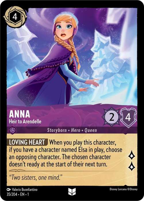 Disney Lorcana Trading Card Game - Anna - Heir to Arendelle - The First Chapter (1)