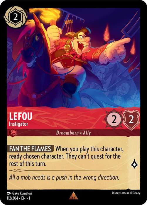 Disney Lorcana Trading Card Game - Rare - Lefou - Instigator - The First Chapter (1)