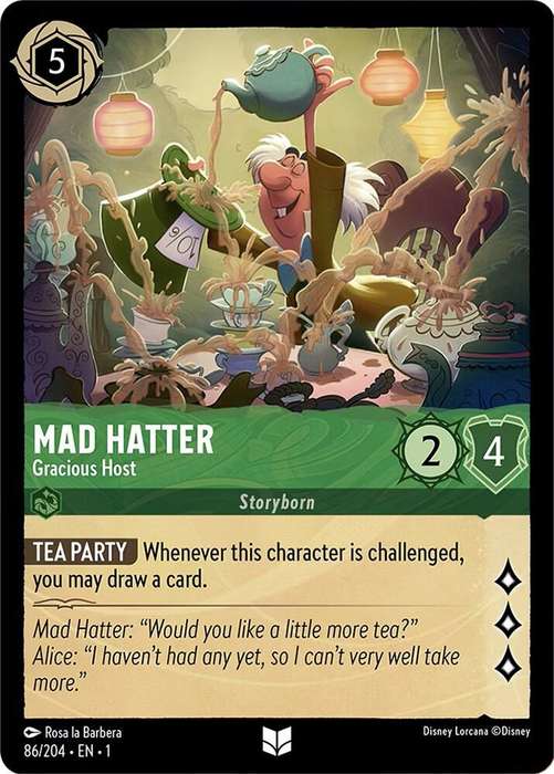 Disney Lorcana Trading Card Game - Mad Hatter - Gracious Host - The First Chapter (1)