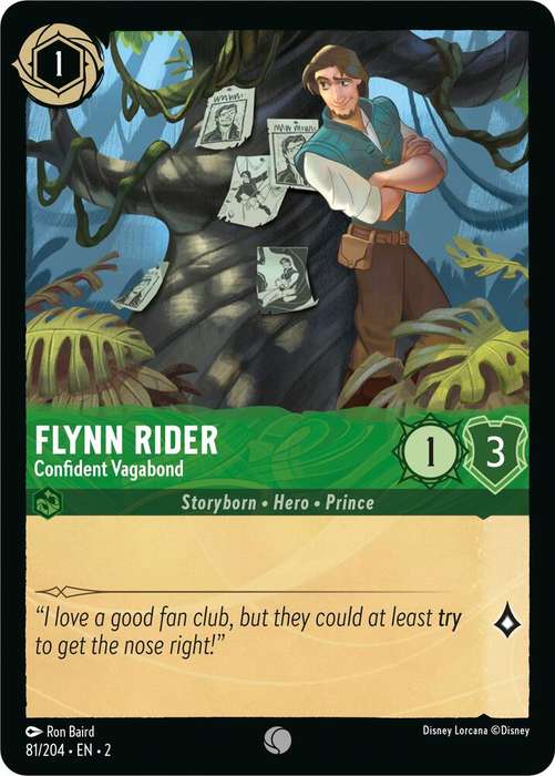 Disney Lorcana Trading Card Game - Flynn Rider - Confident Vagabond - Rise of the Floodborn (2)