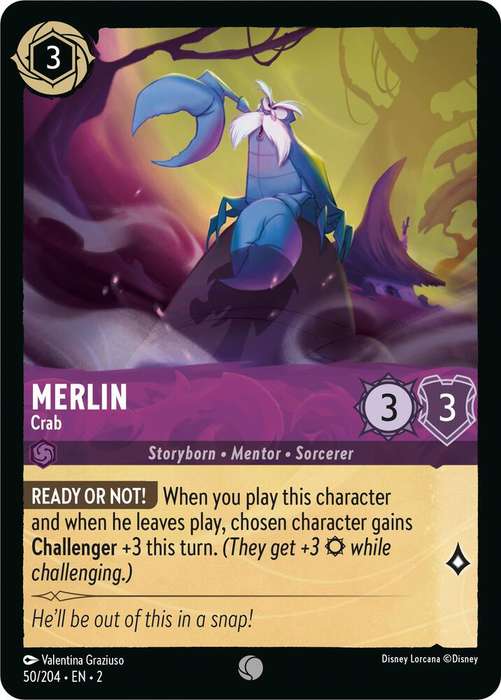 Disney Lorcana Trading Card Game - Merlin - Crab - Rise of the Floodborn (2)