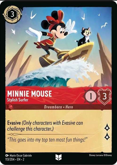Disney Lorcana Trading Card Game - Minnie Mouse - Stylish Surfer - Rise of the Floodborn (2)
