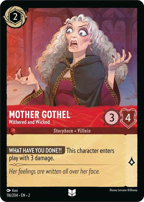 Disney Lorcana Trading Card Game - Mother Gothel - Withered and Wicked - Rise of the Floodborn (2)