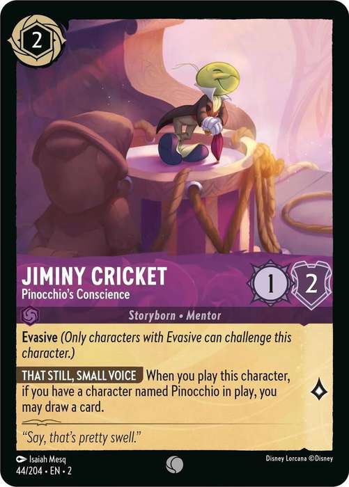 Disney Lorcana Trading Card Game - Jiminy Cricket - Pinocchio's Conscience - Rise of the Floodborn (