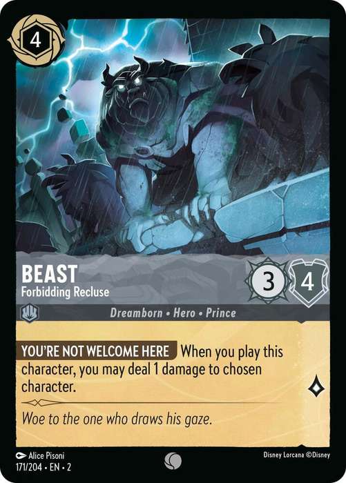 Disney Lorcana Trading Card Game - Beast - Forbidding Recluse - Rise of the Floodborn (2)
