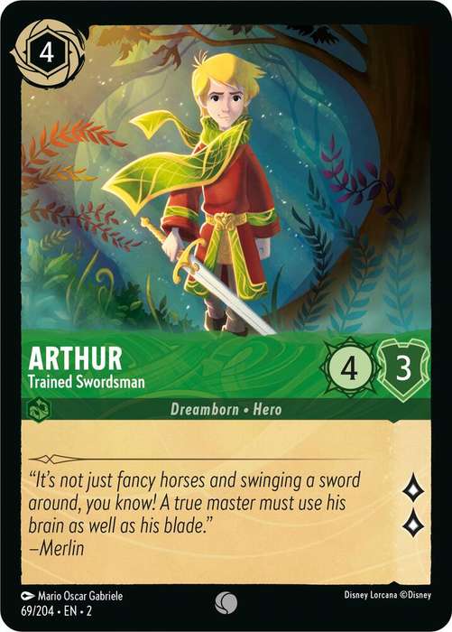 Disney Lorcana Trading Card Game - Arthur - Trained Swordsman - Rise of the Floodborn (2)